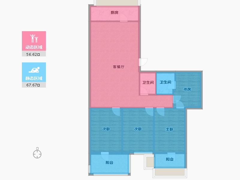 福建省-福州市-郊委小区-130.00-户型库-动静分区