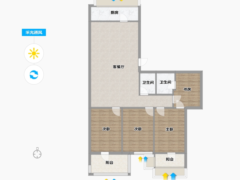 福建省-福州市-郊委小区-130.00-户型库-采光通风