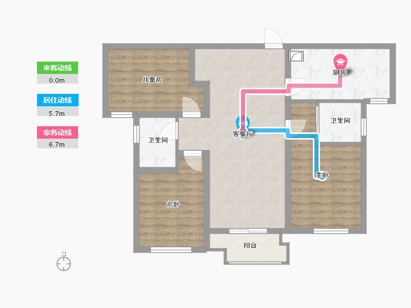 河南省-新乡市-天安名邸-二期-93.00-户型库-动静线