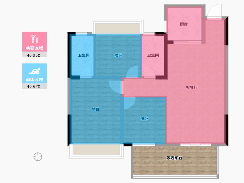 湖北省-黄石市-城投·育才府2期-90.99-户型库-动静分区