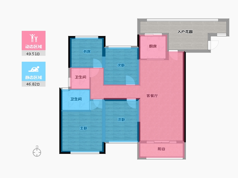 四川省-南充市-南充市南部县中奥东城学府-86.40-户型库-动静分区