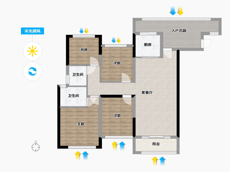 四川省-南充市-南充市南部县中奥东城学府-86.40-户型库-采光通风