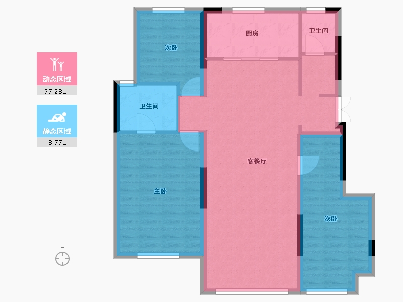 辽宁省-沈阳市-金地峯范-91.16-户型库-动静分区