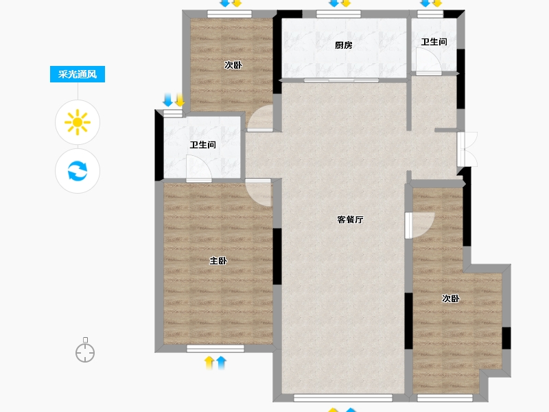 辽宁省-沈阳市-金地峯范-91.16-户型库-采光通风