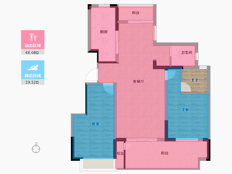 陕西省-汉中市-東都名居-88.40-户型库-动静分区