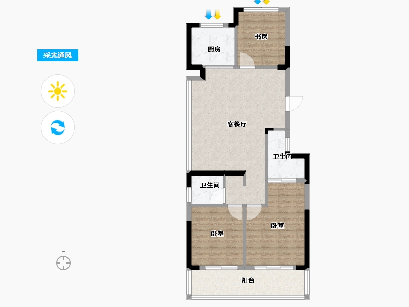 浙江省-杭州市-沁棠云筑-84.00-户型库-采光通风