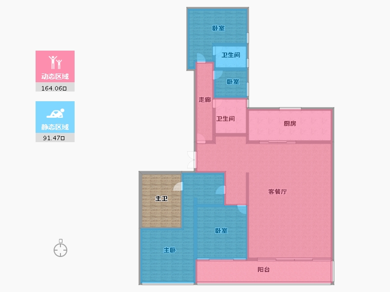 广东省-东莞市-华润置地中心·悦府-250.08-户型库-动静分区