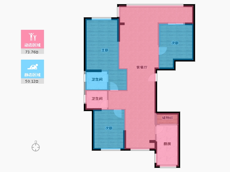 浙江省-温州市-建新佳苑-112.00-户型库-动静分区