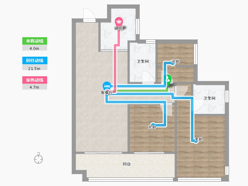 广东省-佛山市-保利天珺映月湖-77.60-户型库-动静线