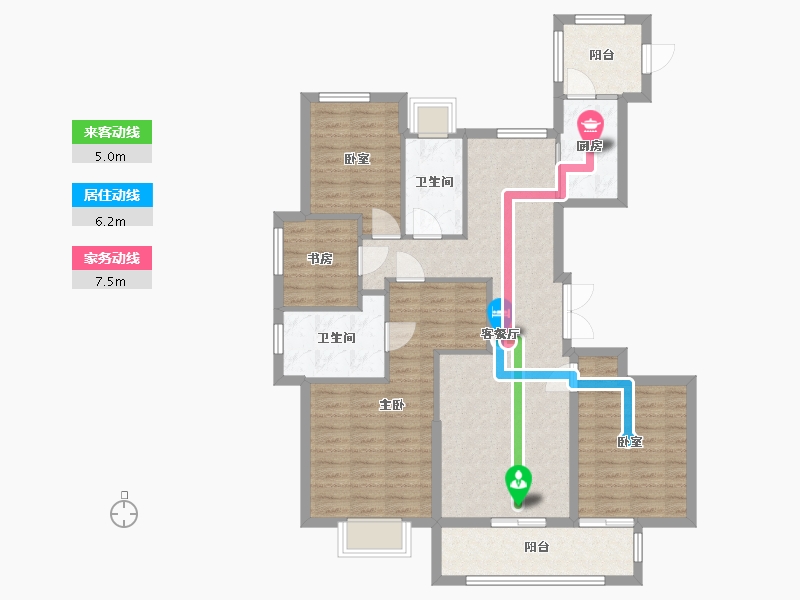 浙江省-杭州市-璟涛湾-115.20-户型库-动静线