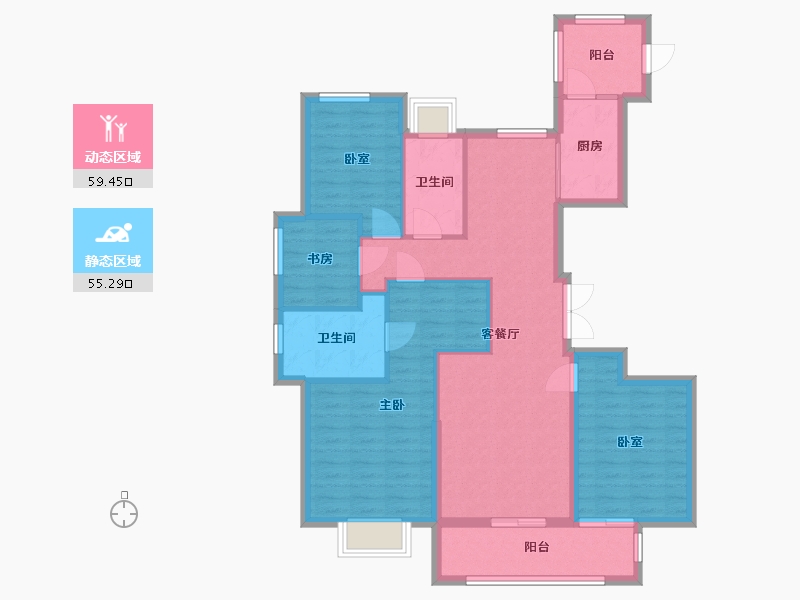 浙江省-杭州市-璟涛湾-115.20-户型库-动静分区