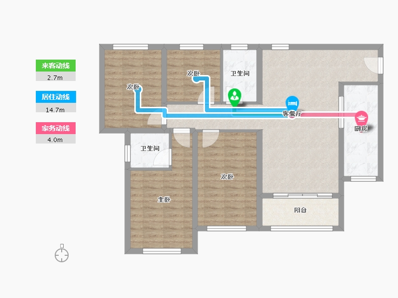 重庆-重庆市-新鸥鹏兰亭书香营销中心-94.40-户型库-动静线