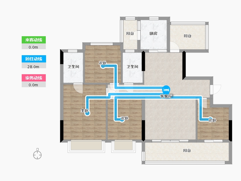 贵州省-铜仁市-麒龙印象江口-119.00-户型库-动静线