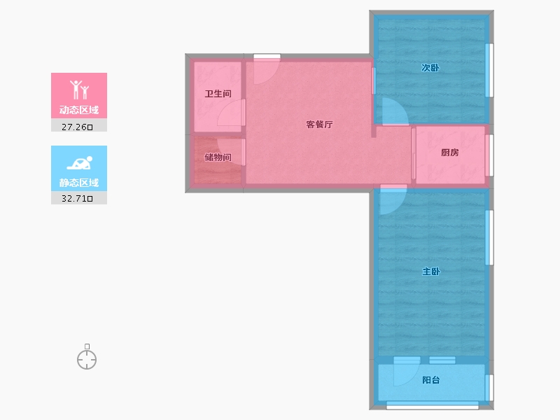 北京-北京市-北洼西里小区-53.31-户型库-动静分区