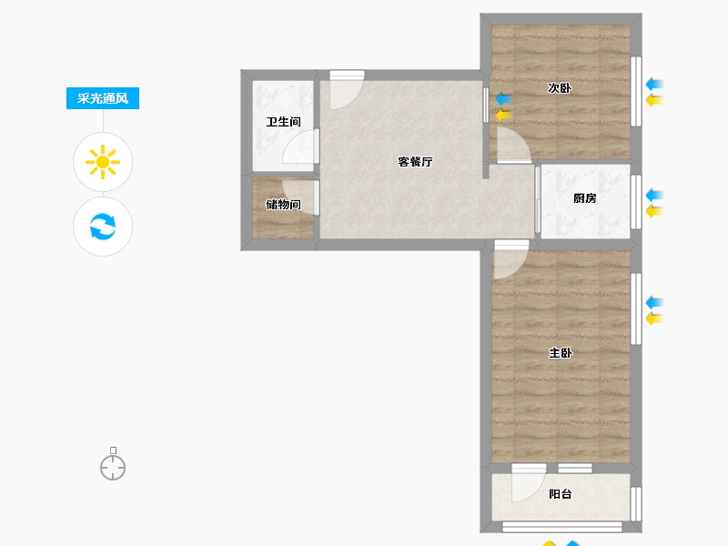 北京-北京市-北洼西里小区-53.31-户型库-采光通风