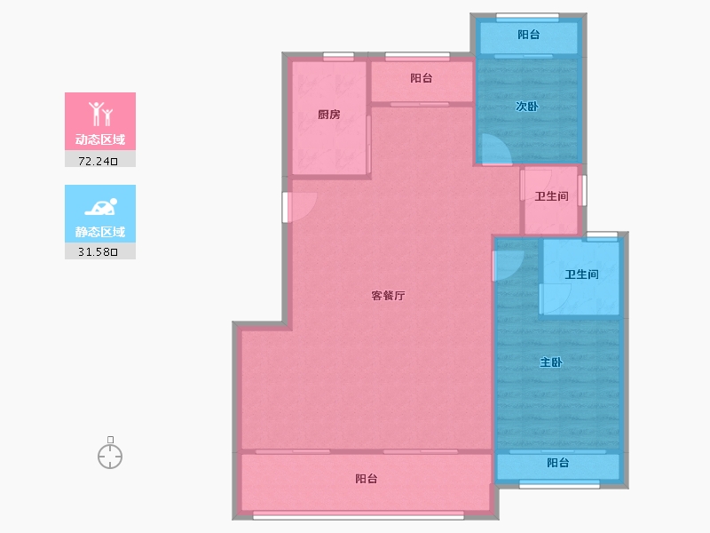 江苏省-常州市-ICC白云新城-88.80-户型库-动静分区