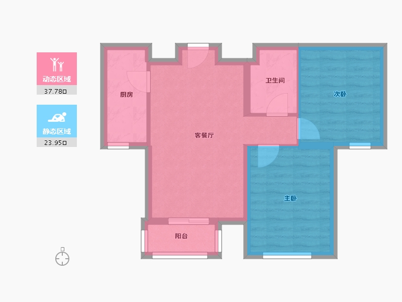 北京-北京市-旧宫新苑-南区-61.40-户型库-动静分区