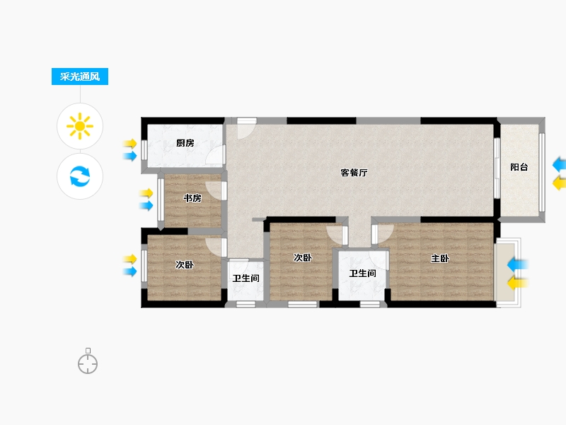 河南省-郑州市-鑫苑国际新城5号院-115.20-户型库-采光通风