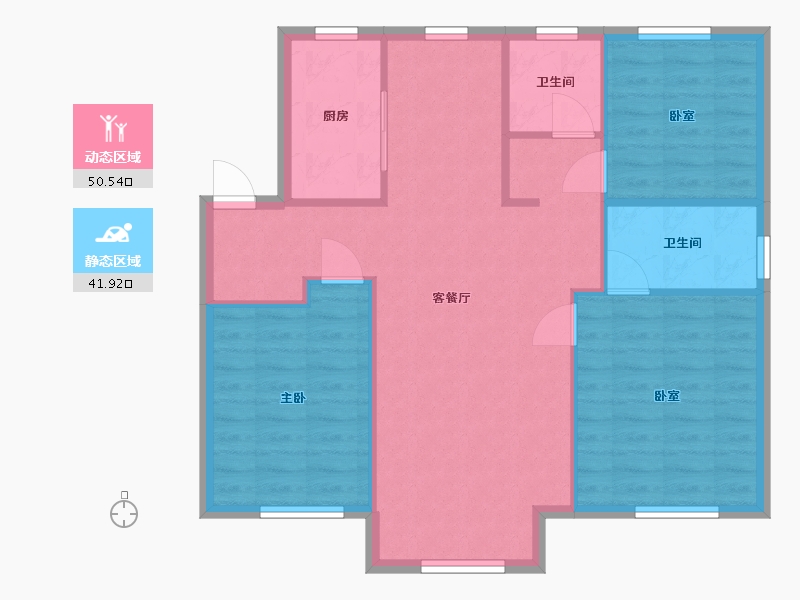 天津-天津市-未来城·沁雅苑-94.58-户型库-动静分区