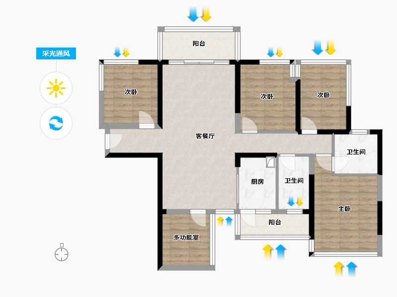 广西壮族自治区-贵港市-苏园-112.14-户型库-采光通风