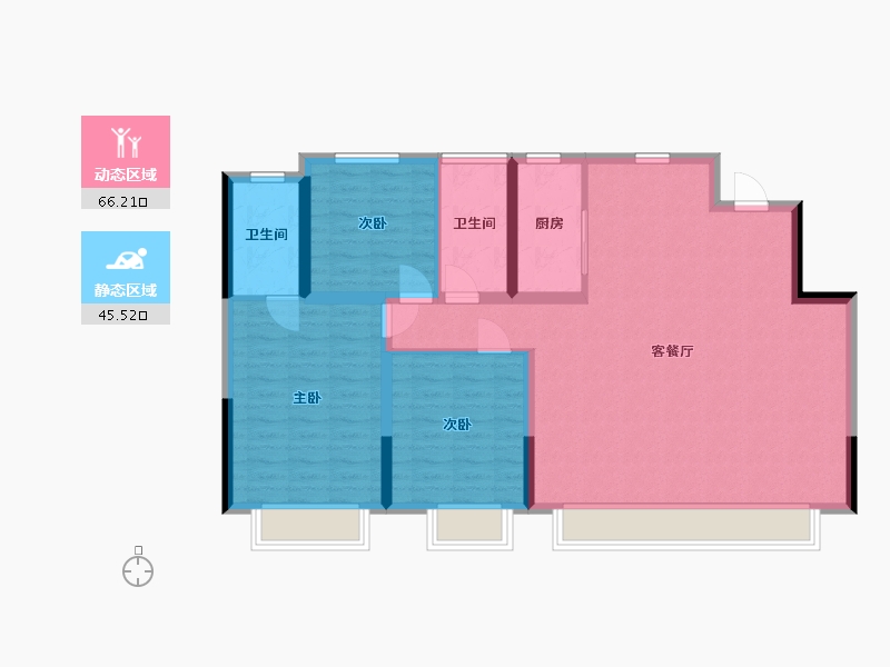 新疆维吾尔自治区-乌鲁木齐市-保利堂悦-112.00-户型库-动静分区