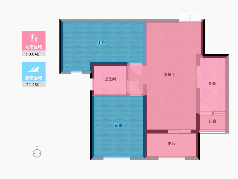 贵州省-贵阳市-首钢贵州之光9号地-74.00-户型库-动静分区