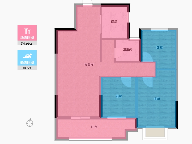 河南省-郑州市-滨河春晓-76.80-户型库-动静分区