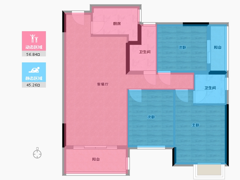 福建省-龙岩市-汀州郡-92.00-户型库-动静分区