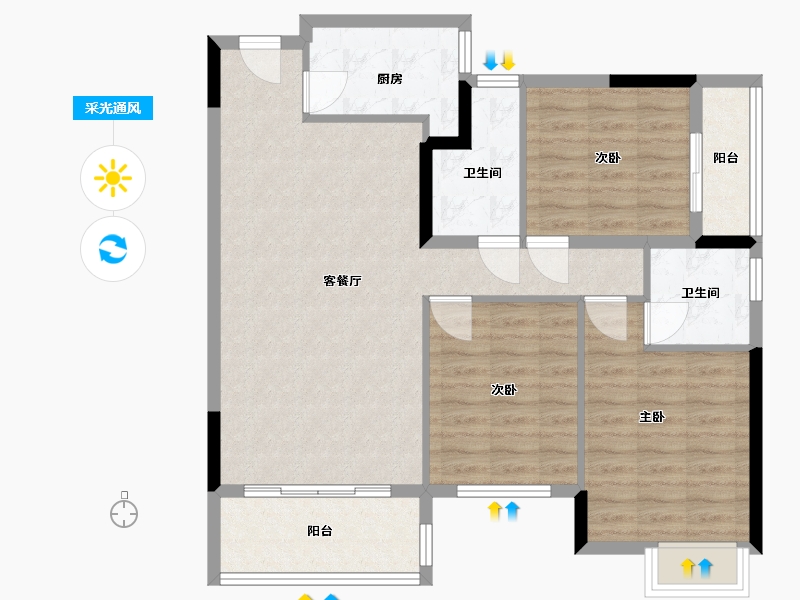 福建省-龙岩市-汀州郡-92.00-户型库-采光通风