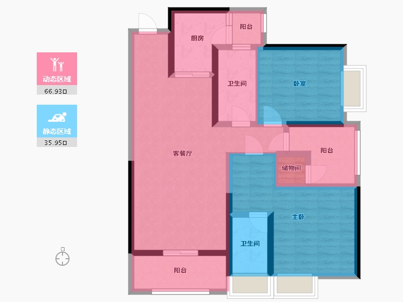 广东省-珠海市-绿景玺悦湾-95.00-户型库-动静分区