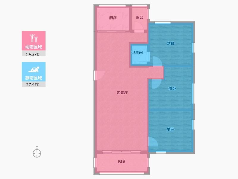 广东省-广州市-平安阁-85.00-户型库-动静分区