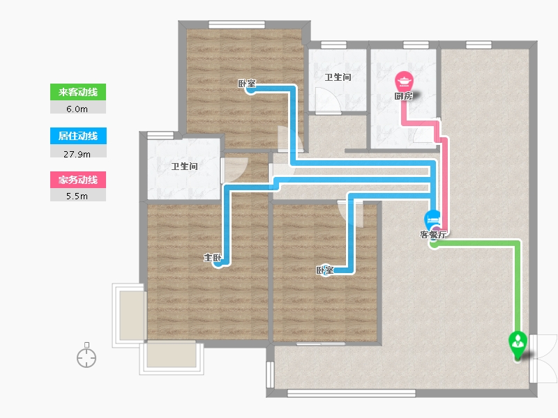 河南省-郑州市-未来城-130.00-户型库-动静线