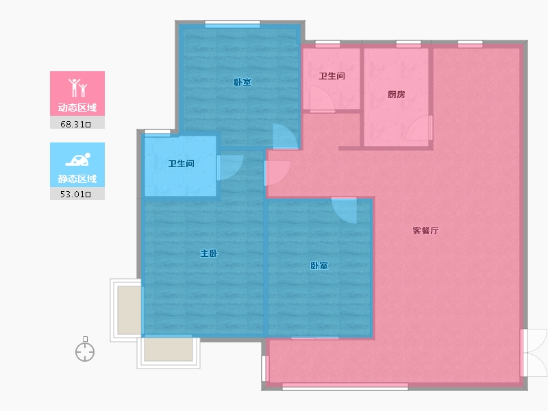 河南省-郑州市-未来城-130.00-户型库-动静分区