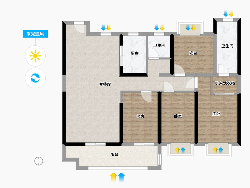 江西省-萍乡市-公园壹品-111.20-户型库-采光通风