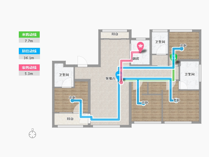 山东省-青岛市-绿城海棠印月-128.00-户型库-动静线