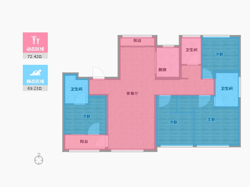 山东省-青岛市-绿城海棠印月-128.00-户型库-动静分区