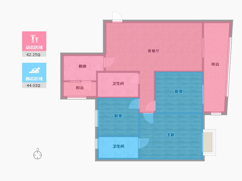 广东省-广州市-云峰花园-83.20-户型库-动静分区