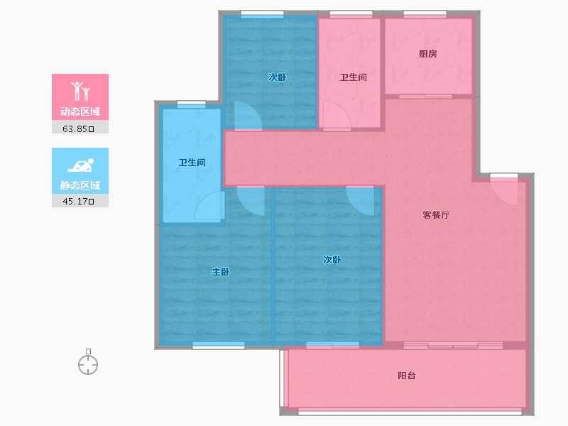 浙江省-绍兴市-蔺家山小区-100.00-户型库-动静分区