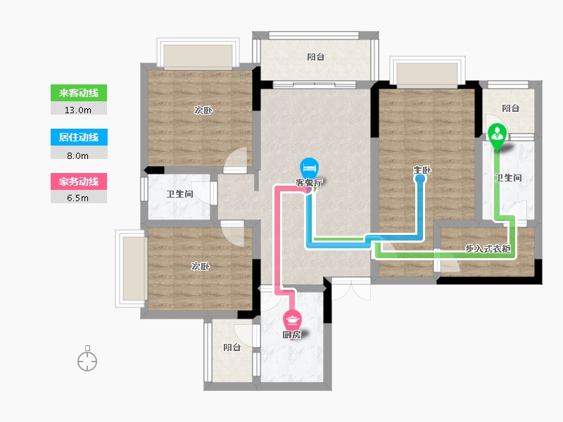 四川省-绵阳市-天正梓江之星-103.56-户型库-动静线