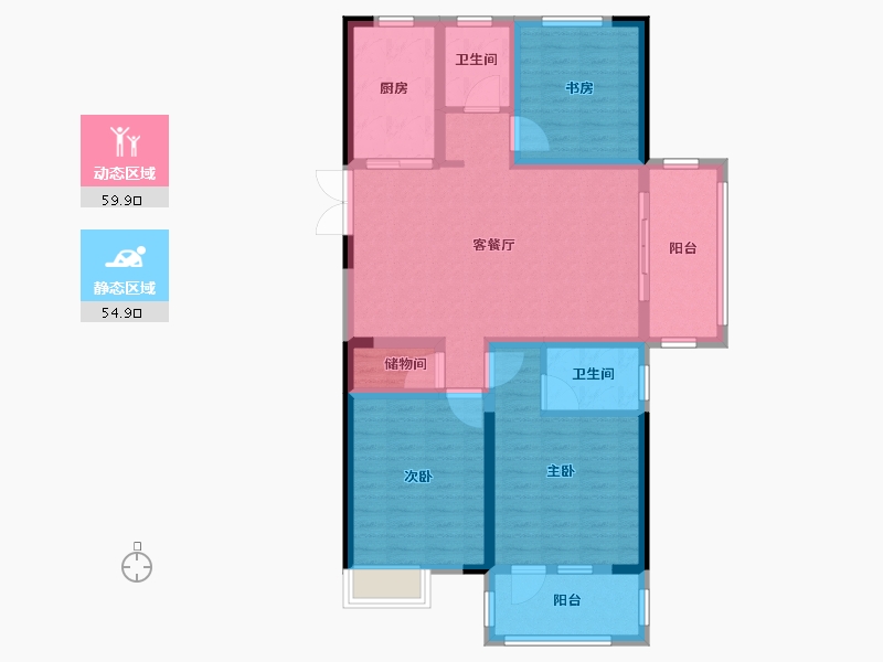 山东省-菏泽市-嘉利学府-102.40-户型库-动静分区