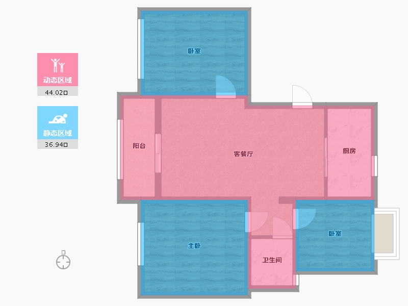 山东省-青岛市-沟岔社区-80.00-户型库-动静分区