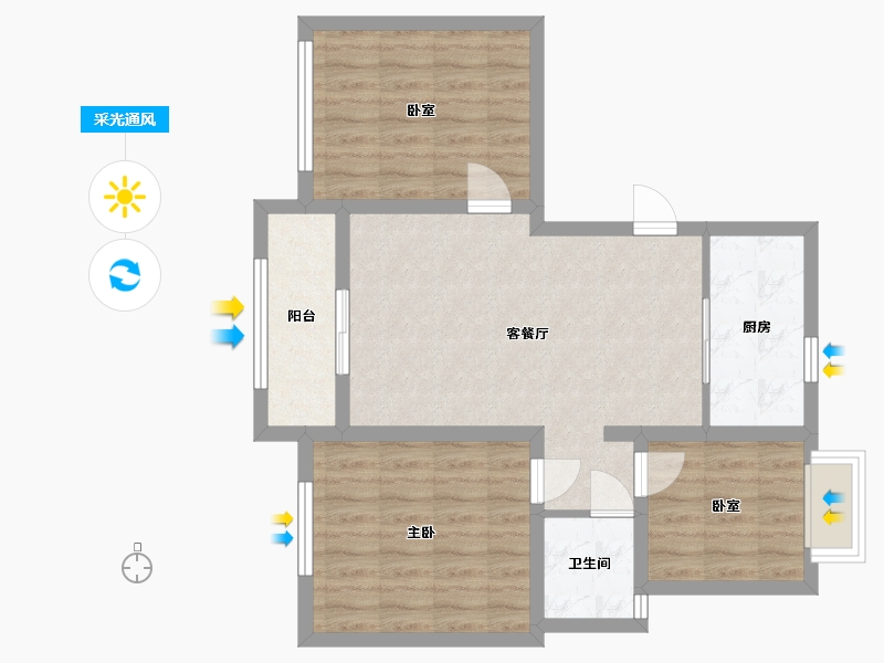 山东省-青岛市-沟岔社区-80.00-户型库-采光通风