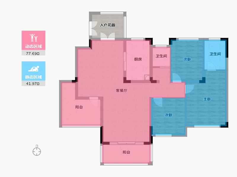 湖南省-长沙市-城发恒伟北城首府-98.40-户型库-动静分区