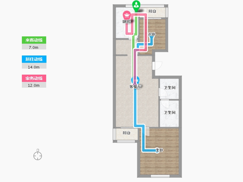 北京-北京市-海澜中苑-61.36-户型库-动静线