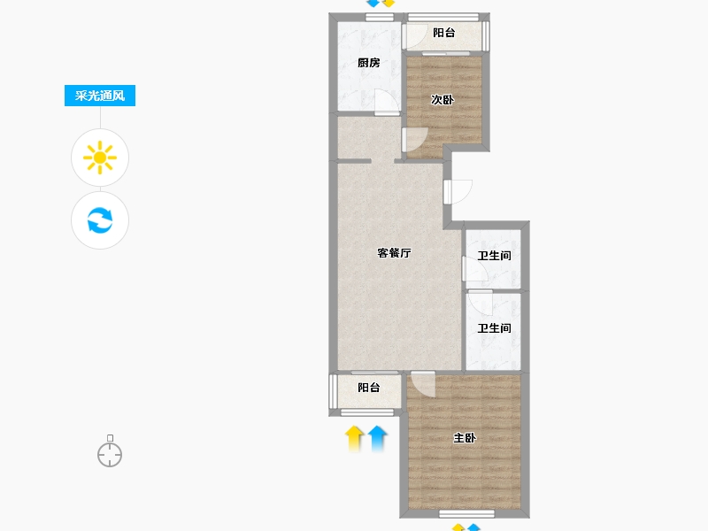 北京-北京市-海澜中苑-61.36-户型库-采光通风