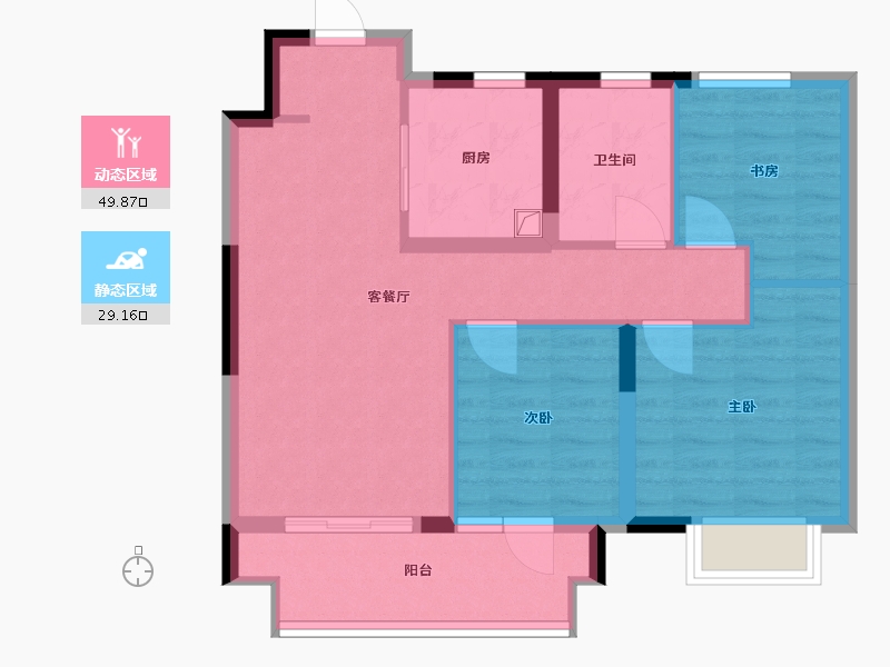 江苏省-苏州市-湖境天著雅苑-70.40-户型库-动静分区