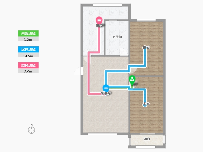 内蒙古自治区-呼和浩特市-建行家属楼(建设街店)-89.42-户型库-动静线