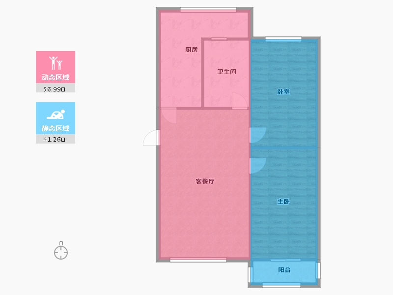 内蒙古自治区-呼和浩特市-建行家属楼(建设街店)-89.42-户型库-动静分区