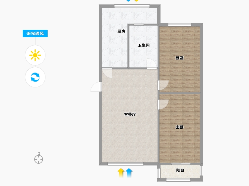 内蒙古自治区-呼和浩特市-建行家属楼(建设街店)-89.42-户型库-采光通风