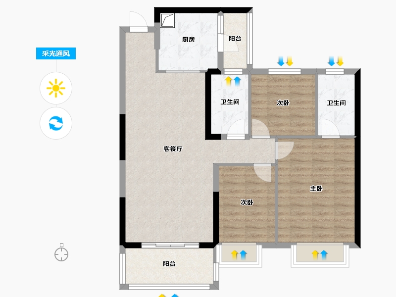 湖南省-长沙市-浏阳恒大华府4期-99.02-户型库-采光通风